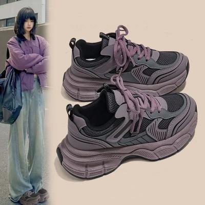 Модная папина обувь женская 2025 новая Ins универсальная студенческая кампус толстая подошва спортивная беговая повседневная обувь
