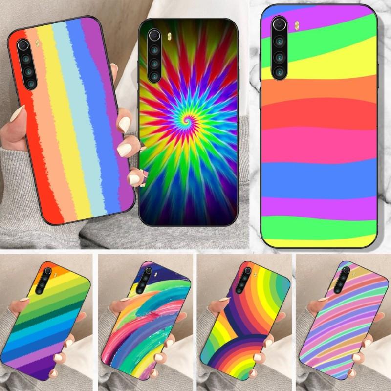 Красочный чехол для телефона с радужным рисунком для Xiaomi Redmi Note 11 10 9T 8 7 Pro Redmi 10 9 9A 9C 8 7 6, мягкий черный чехол для телефона