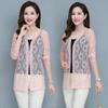XL-5XL Spring and Summer Plus Size Women's Tops Mid-length Lace Cardigan Thin Coat Casual Long-sleeved Sun Protection Clothing