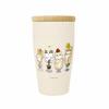 Toa Metal Mofusand Stainless Steel Tumbler with Wooden Lid, 350ml, Cat Parfait Design, 53-2092, Beige