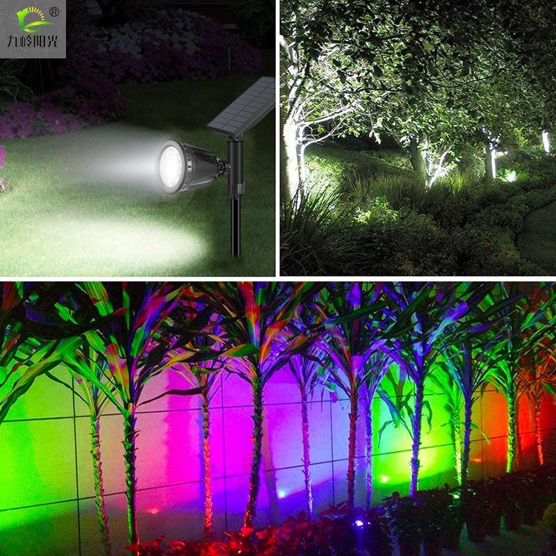 LED Solar Lawn Lamp 7 Colors Change Floor Garden Light IP65 Waterproof Outdoor Solar Lights Wall Landscape Lamp