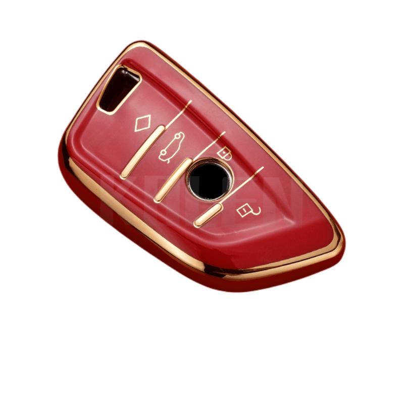 Чехол для ключей автомобиля из ТПУ с золотым краем, брелок для BMW X3 X5 X6 F30 F34 F10 F20 G20 G30 G01 G02 G05 F15 F16 1 3 5 7 серии