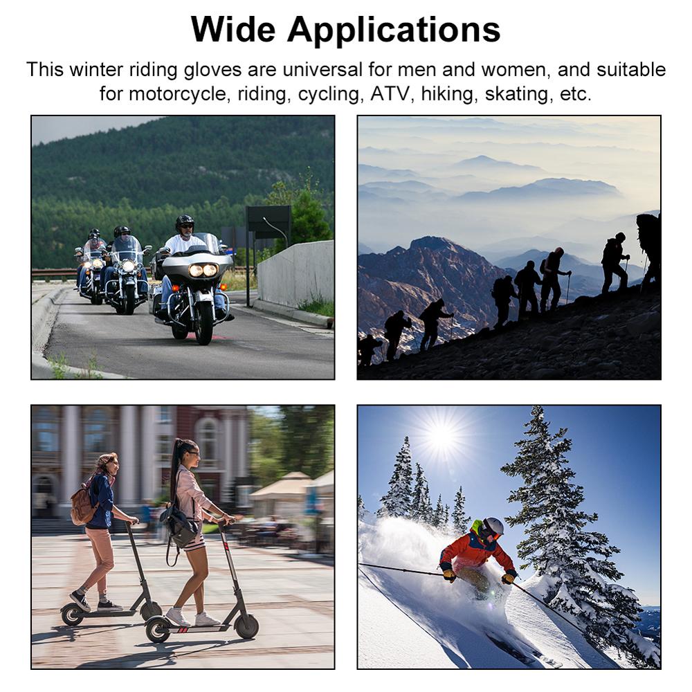 Зимние мотоциклетные перчатки для мужчин и женщин, ветрозащитные и водонепроницаемые термоперчатки для сенсорного экрана, холодные