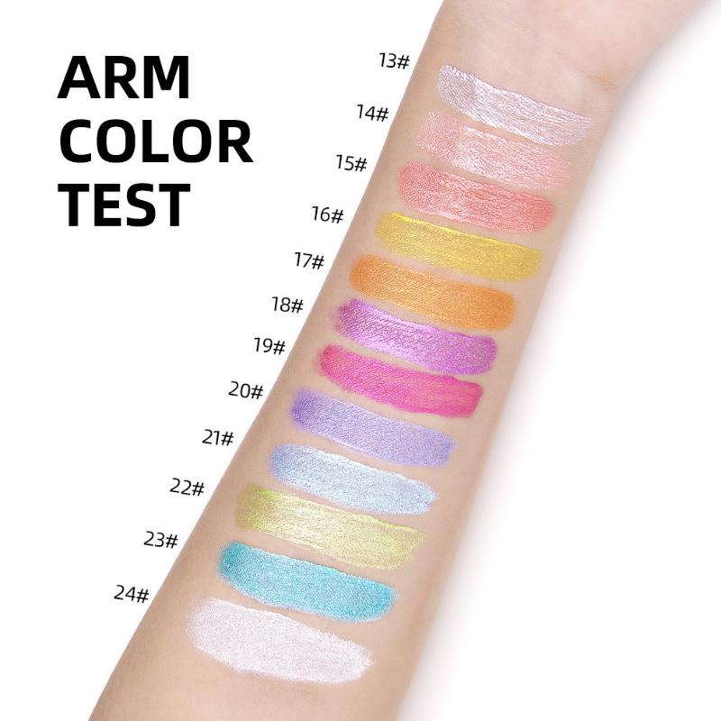 Жидкие тени для век с блестками, хайлайтер с жемчужным отливом, матовые суперблестящие одноцветные осветляющие жидкие тени для век