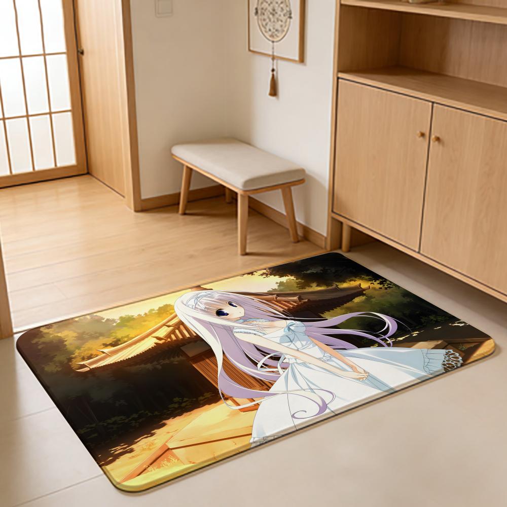 ANIME D-Da C-Capo Floor Mat Absorbent Floor Mat Non-Slip Entrance Rug for Bathrooms Restrooms and Toilets