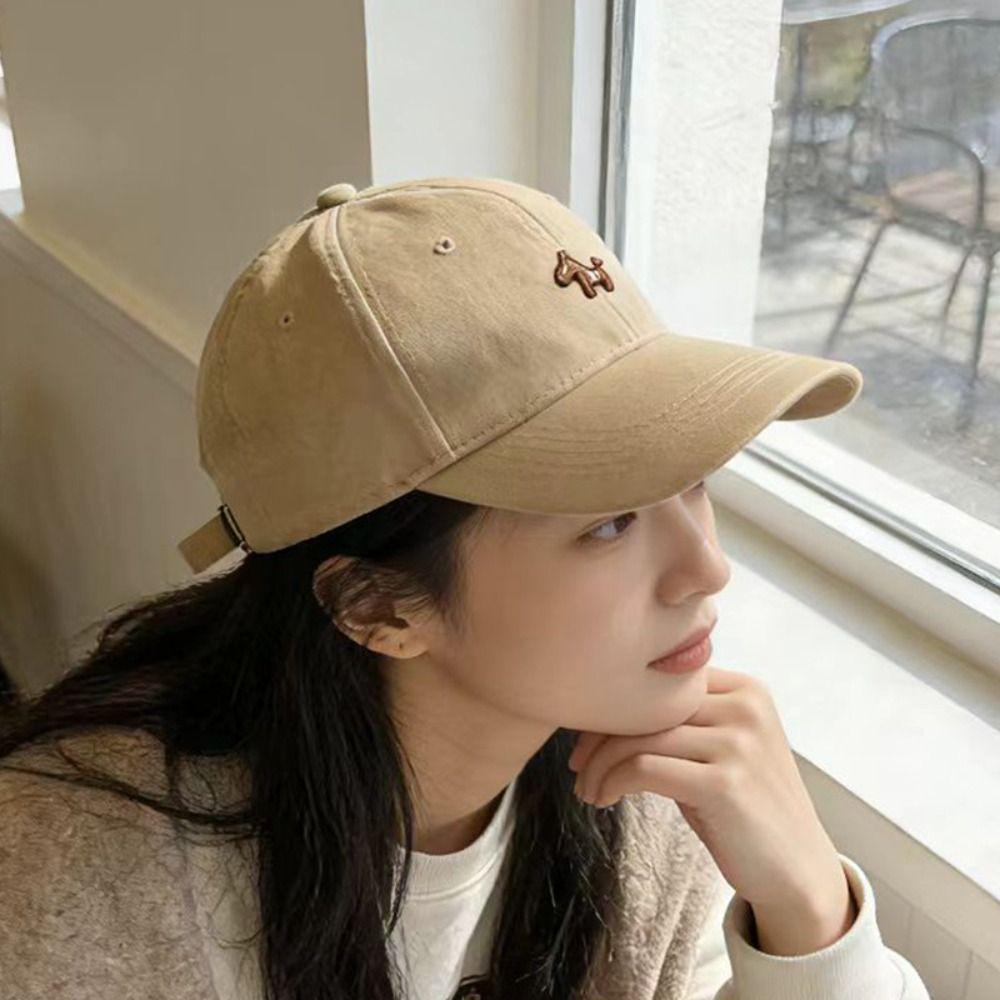 Embroidered Peaked Cap Large Head Circumference Sun Hat Korean Style Baseball Cap Men Women