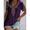 Summer Ethnic Style 3D Print T-shirts Women Vintage Streetwear Casual Short Sleeve V-Neck T Shirt Harajuku Tees Tops Clothing