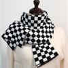 Клетчатый шарф Новый Теплый Средней длины Шарф в клетку с принтом Японский и Корейский Милый Вязаный шарф для женщин