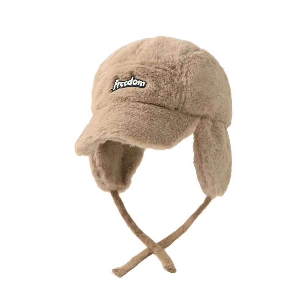 Korean Style Plush Baseball Cap Letter Ear Protection Hat Fashion Women's Pilot Hat Girls
