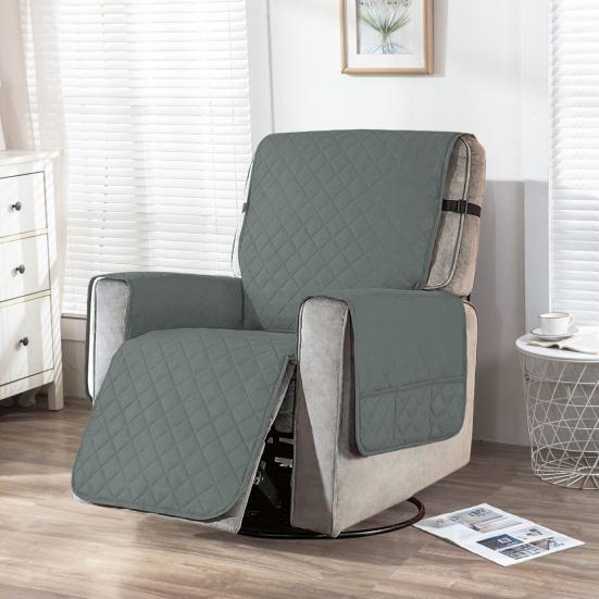 Водонепроницаемый чехол для кресла с нескользящей гранулированной боковой панелью с несколькими карманами, пылезащитный мягкий тканевый чехол для дивана-реклайнера