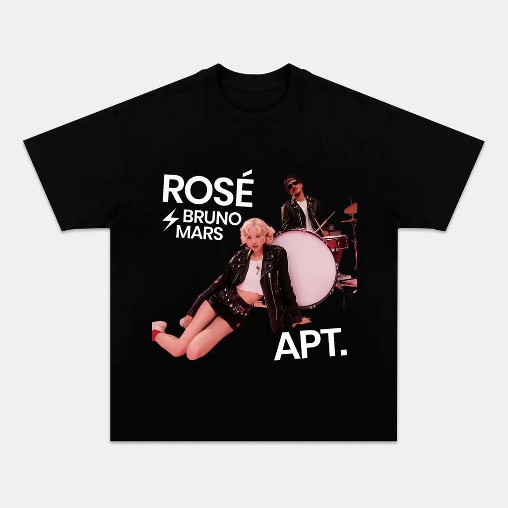 ROSÉ & Бруно Марс "APT." Винтажные Поп-Рок Оверсайз Женские и Мужские Футболки