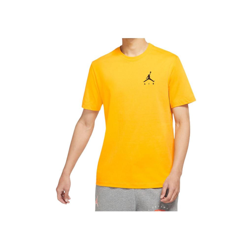 Jordan Однотонная повседневная спортивная футболка с логотипом с коротким рукавом, мужские топы, желтый DA6800-739