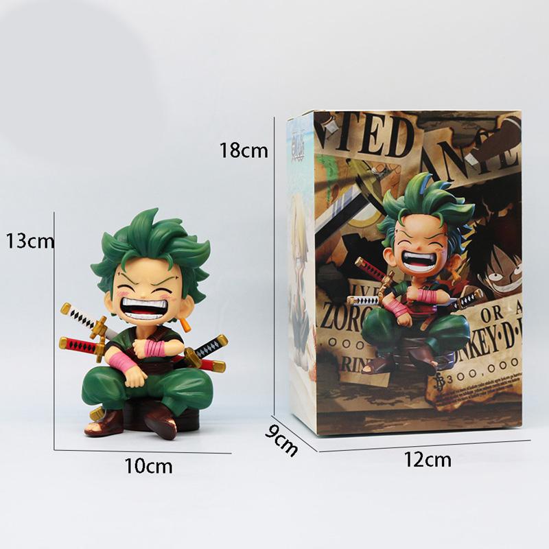 13 см Фигурка Аниме One Piece Сидящий Смеющийся Луффи Фигурки Действия Кавайный Санджи Зоро Фигурка Украшения для Комнаты Машины Коллекционные Игрушки