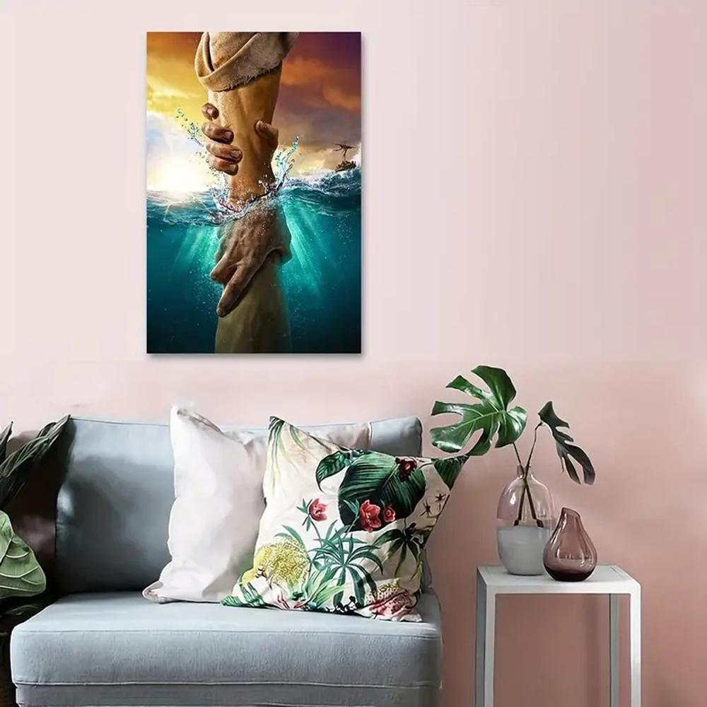 Иисус мой Спаситель Христианский Домашний Декор Дай мне свою руку Рука Иисуса Христа Религиозный Без рамы