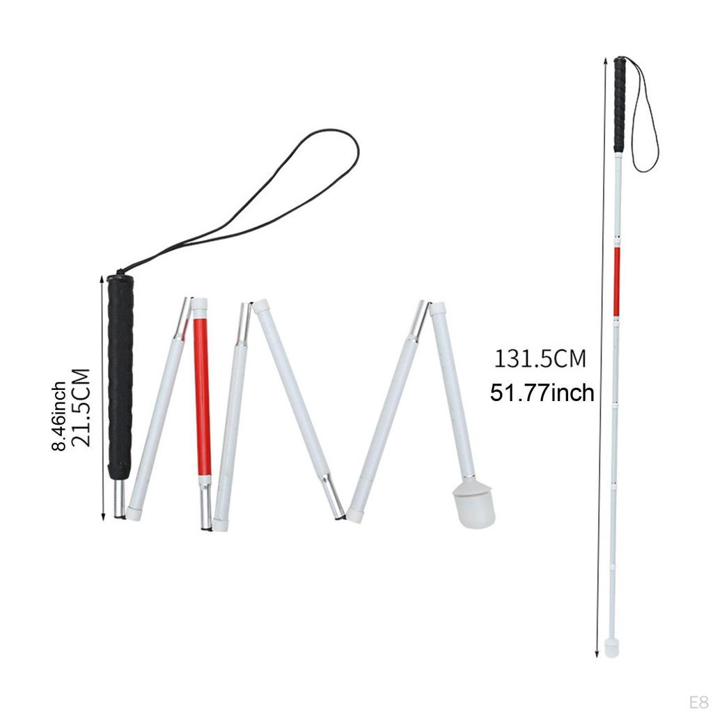 Blind Cane Walker Folding Elderly Lightweighted Aluminum Alloy Trekking Pole 4 Section 112cm