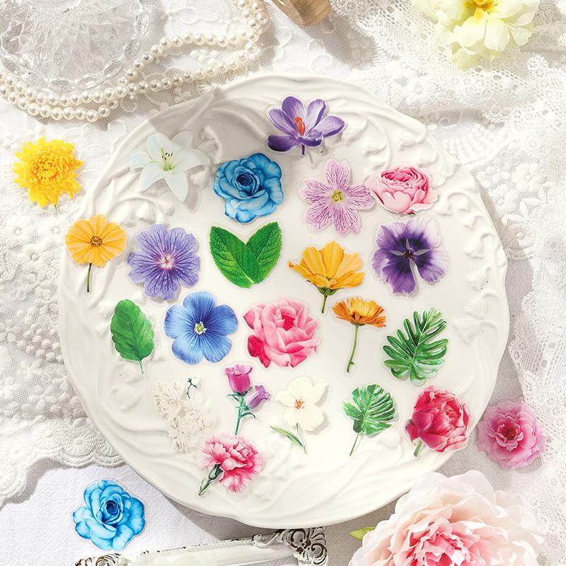 60 шт./упак. Наклейки с растительными цветочными кластерами, креативные канцелярские товары для джанк-журнала, декоративные наклейки для DIY, скрапбукинга, школьные принадлежности