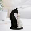 Съемная скульптура пары кошек, 3D-печатная элегантная фигурка кошачьей пары, романтическое украшение для любителей кошек для дома, гостиной, офисного стола