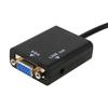 1×Черный конвертер HDMI в VGA с аудиокабелем 3,5 мм Адаптер видеовыхода ПК DVD