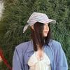 Plaid Scarf Peaked Cap Korean Style Strappy Bandana Cap Driving Triangle Headscarf Hat  Outdoor