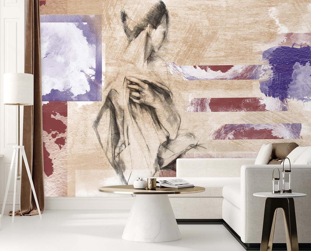 Wallpaper Woman Abstract Texture