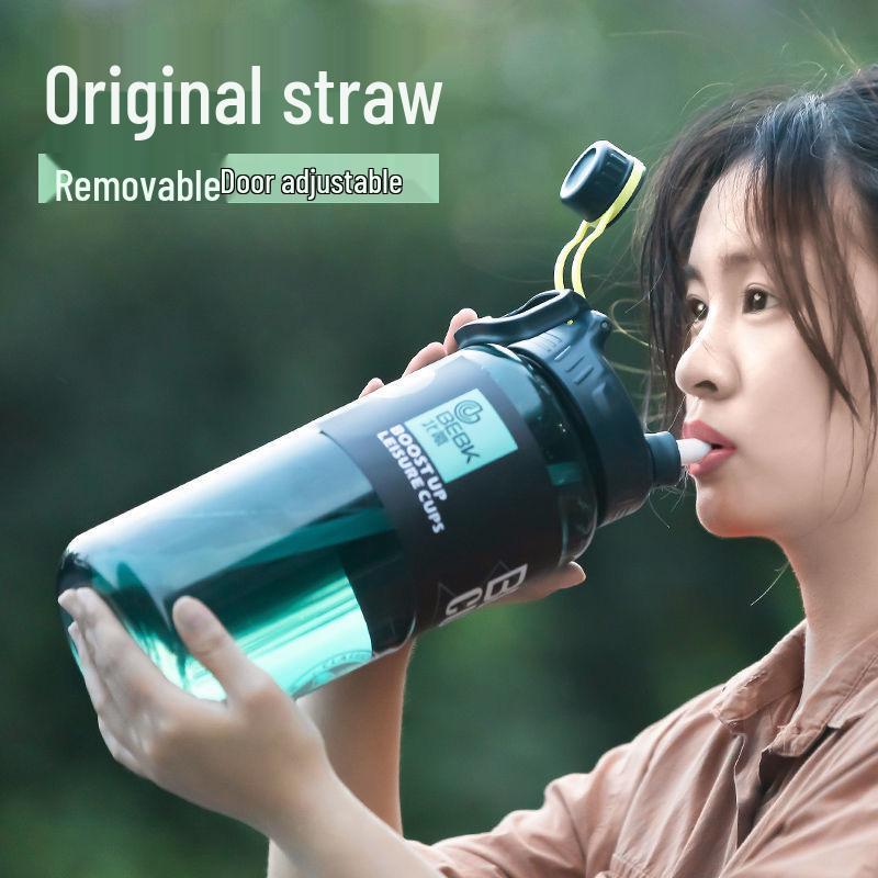 Портативная спортивная бутылка для воды 3 л с соломинкой для мужчин - Фитнес-чайник большой емкости