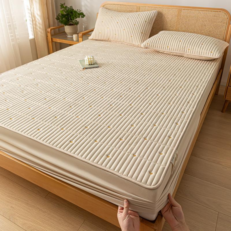 1 шт., утолщенная стеганая простыня для двуспальной кровати, однотонное хлопковое покрывало с защитой от клещей, Fundas de colchón King, наматрасник 180