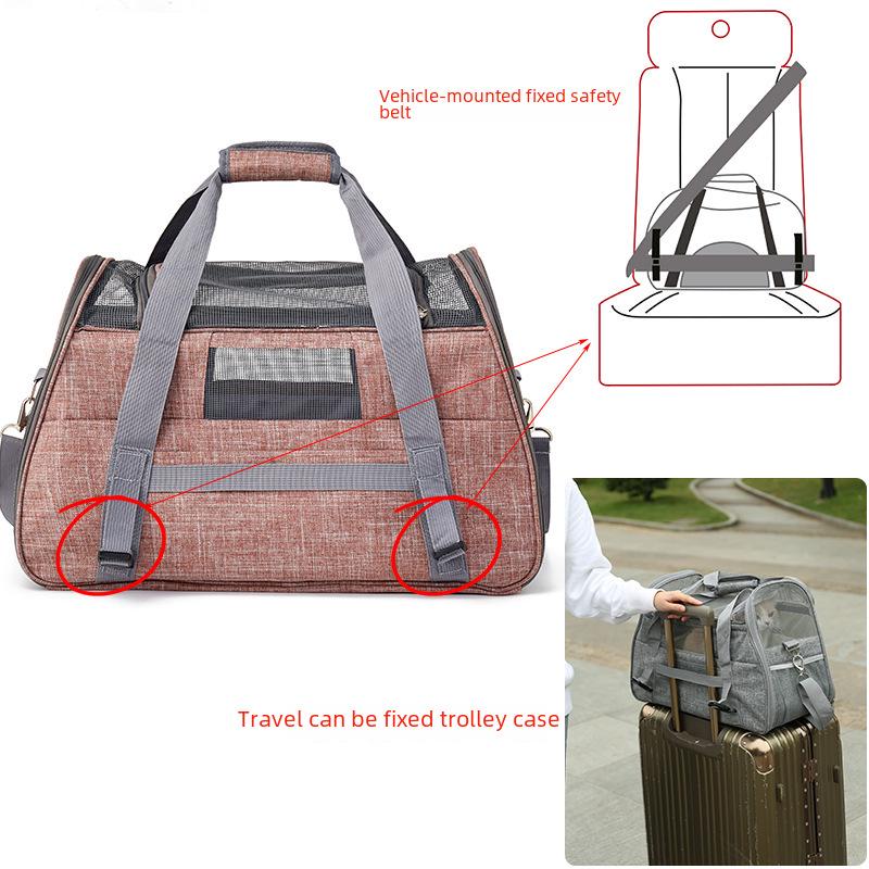 Qisheng LDLC Большая вместительная дышащая складная сумка для путешествий для домашних животных на одно плечо