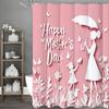 Happy Mother's Day Paper Sculpture Art Flower Portrait Shower Curtain, Bathroom Decorative Shower Curtain, Waterproof Shower Cur