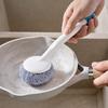 Long Pp Abs Handle Dish Scrubber Nano Fiber Cleaning Brush For Kitchen Utensils And Pans