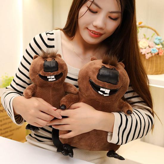 Плюшевая игрушка-кукла «Бобёр», мягкая игрушка в виде маленького существа с наполнителем из полипропиленового хлопка, мягкая игрушка-игрушка для чтения