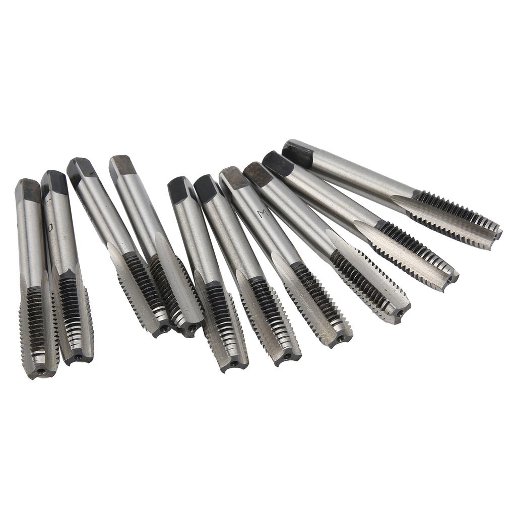 10pcs Metric Taps M10 Thread Carbon Steel Straight Flute First Hand Taper Plug Tap High Rigidity
