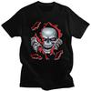 Мужские футболки с принтом 'Rip Skull' 100% Хлопок Топы Готический Скелет Футболка Модная Футболка Одежда