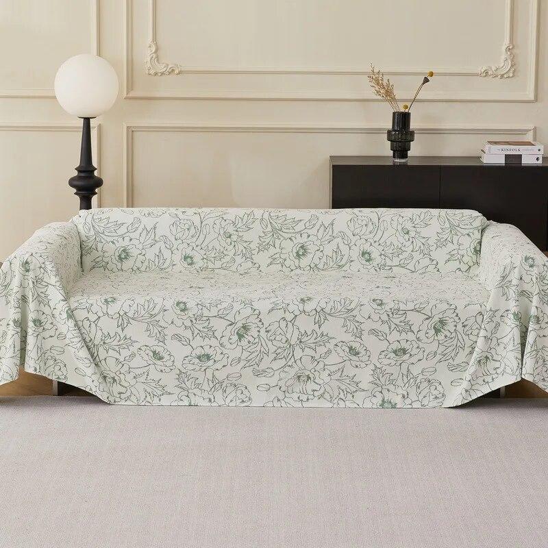 Двусторонний чехол для дивана из синели, одеяла с цветочным принтом, многофункциональное одеяло для дивана, полотенце, чехол для стула, подходит для всех сезонов