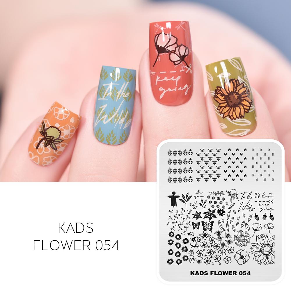 kads 53 Flower Series Nail Stamping Plates DIY Manicure Stamping Plate for Nail Art Template Nail Art Stamp Plates
