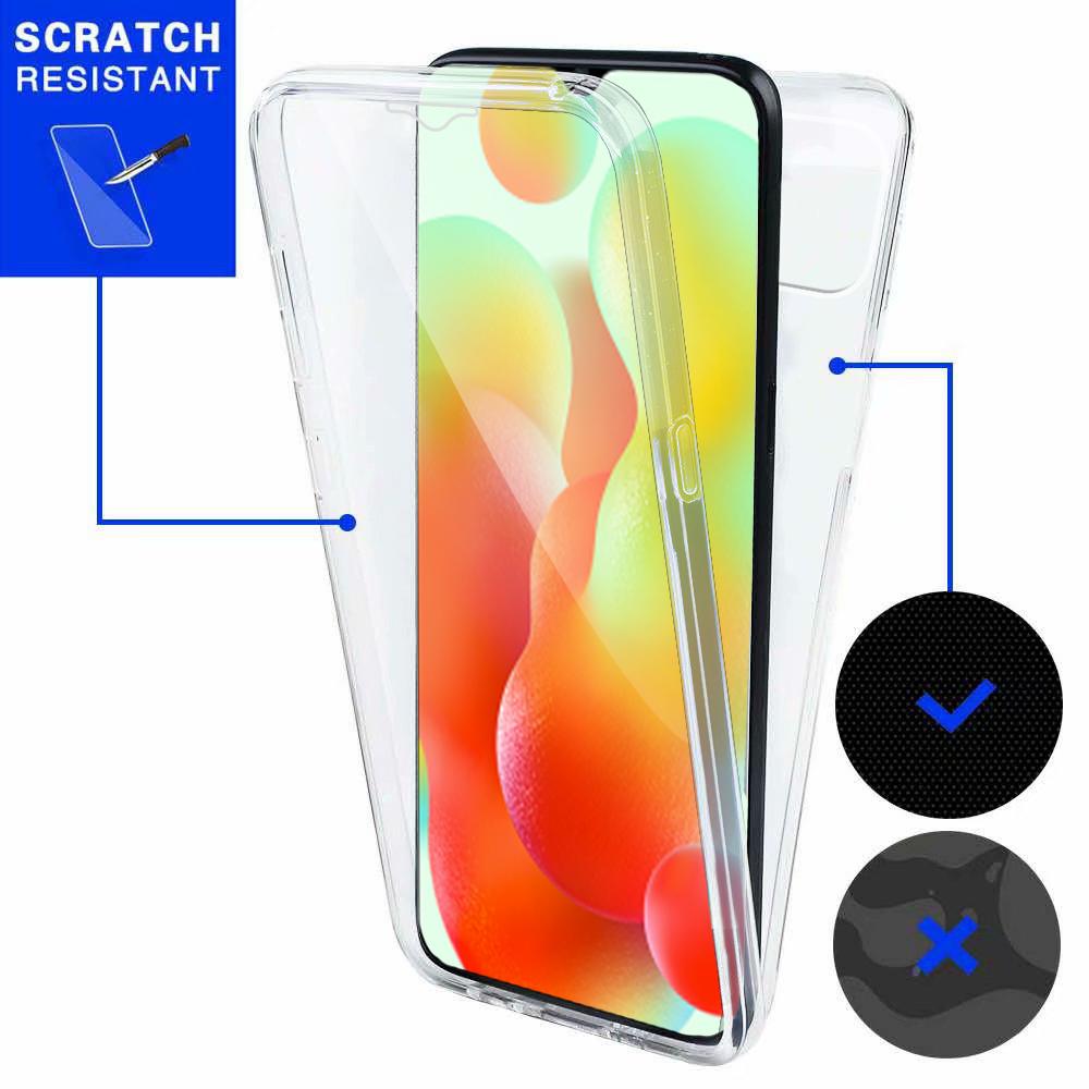 Противоударный чехол для всего тела на 360 градусов, прозрачный защитный чехол для телефона спереди и сзади для Redmi 12C Redmi Note 12 5G Note 12 Pro 5G POCO X5 Pro 5G/X5