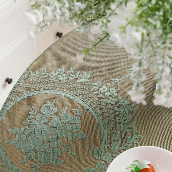 Retro Table Cloth See-through Hollow Out Lace Romantic Style Round Shape Ruffle Floral Embroidery Table Protection Banquets Party Decoration