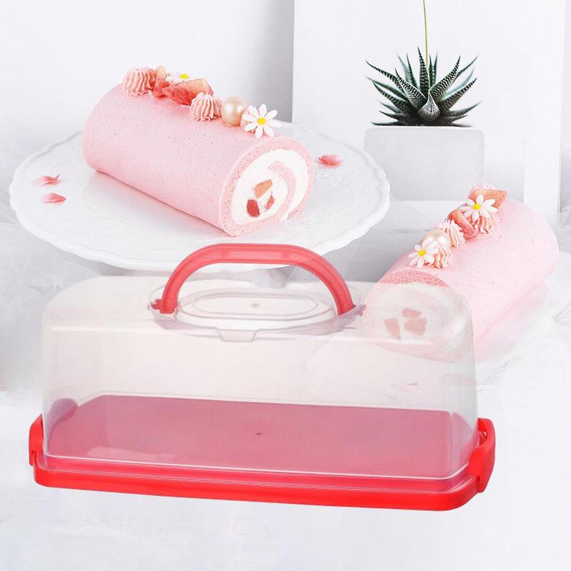Plastic Cake Box with Foldable Handle Pastry Storage Boxes Dessert Container Cover Case Serving Tray for Travel Cake Acce
