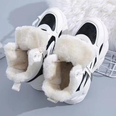 Повседневные женские кроссовки 2024 года из овчины, теплые, нескользящие, зимние ботинки, хлопковая обувь, нескользящая, износостойкая, хлопковая спортивная женская обувь
