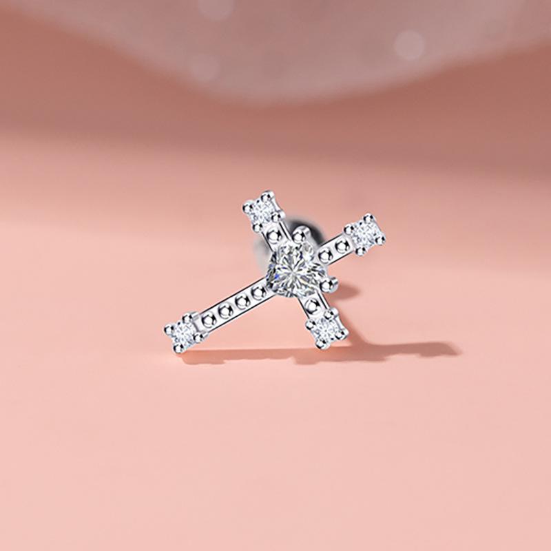 Легкие роскошные серьги-гвоздики в форме креста женские серьги-гвоздики с винтовой застежкой