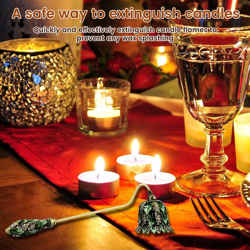 4 шт. Безопасный гаситель свечей с длинной ручкой, зеленый винтажный металлический стопор для свечей для любителей свечей, подарки
