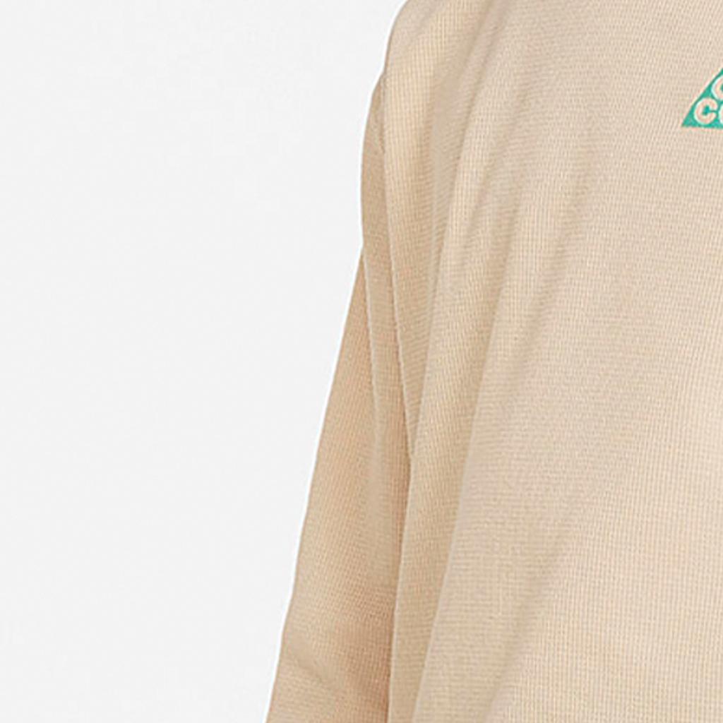 Nike Модная простая футболка-пуловер с круглым вырезом и длинными рукавами. Детские топы. Бежевый DR6150-252