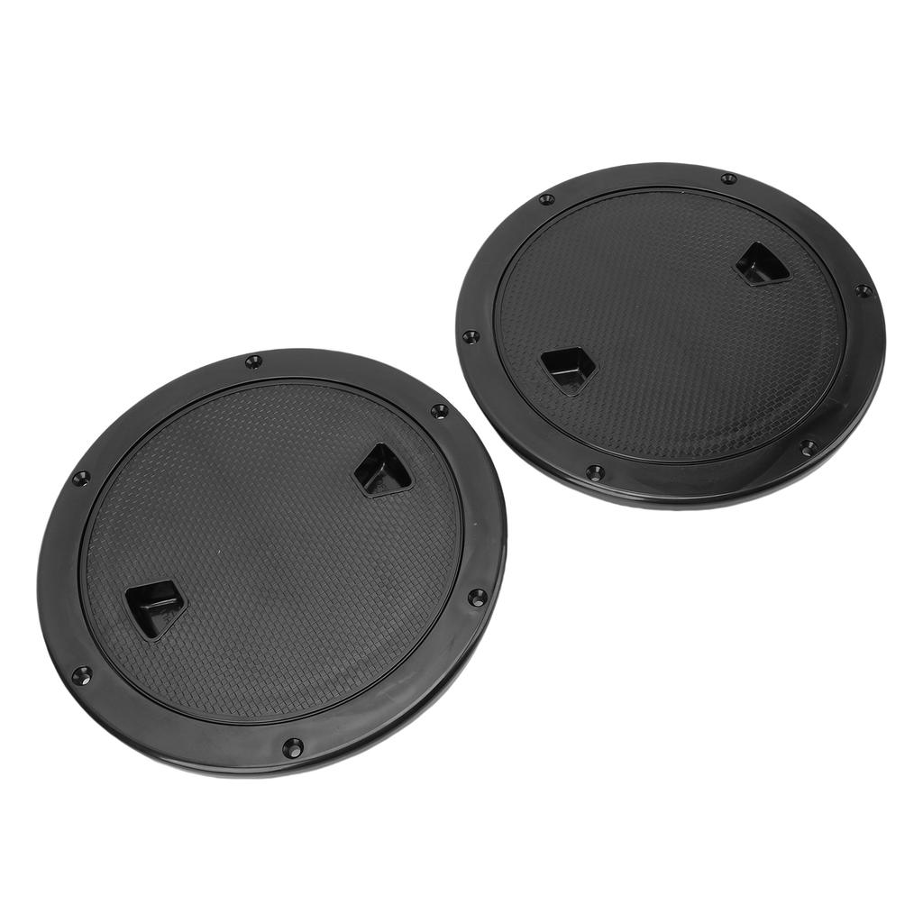 2PCS 8 Inch Deck Plate Round with Detachable Cover Antislip Excellent Rubber Sealing Inspection Hatch Cover for Marine