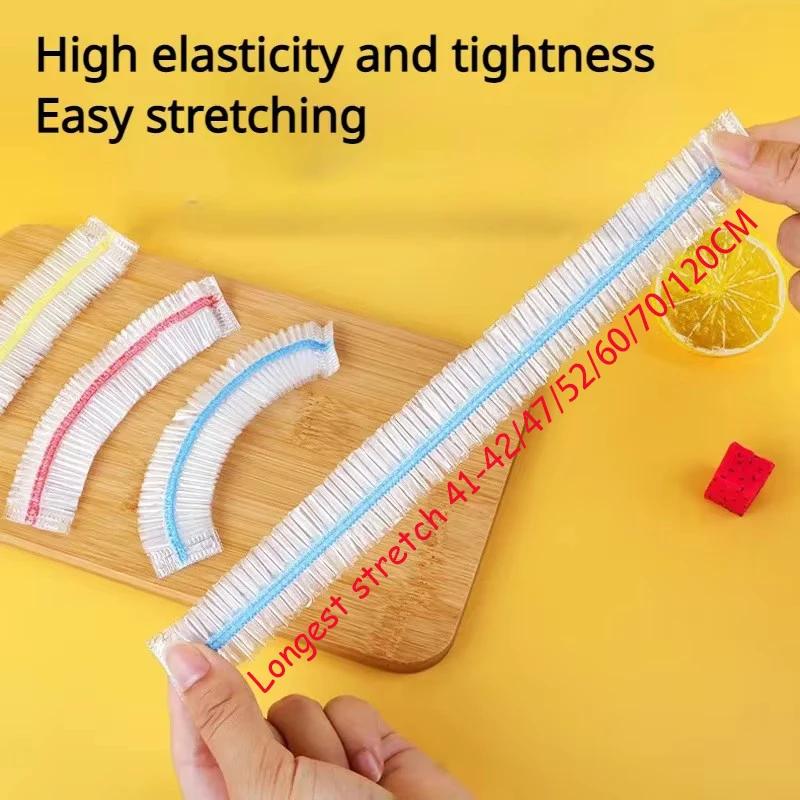 100Pcs Disposable Food Cover Elastic Plastic Wrap Food Grade Lids for Fruit Bowls Cups Caps Dustproof Bag
