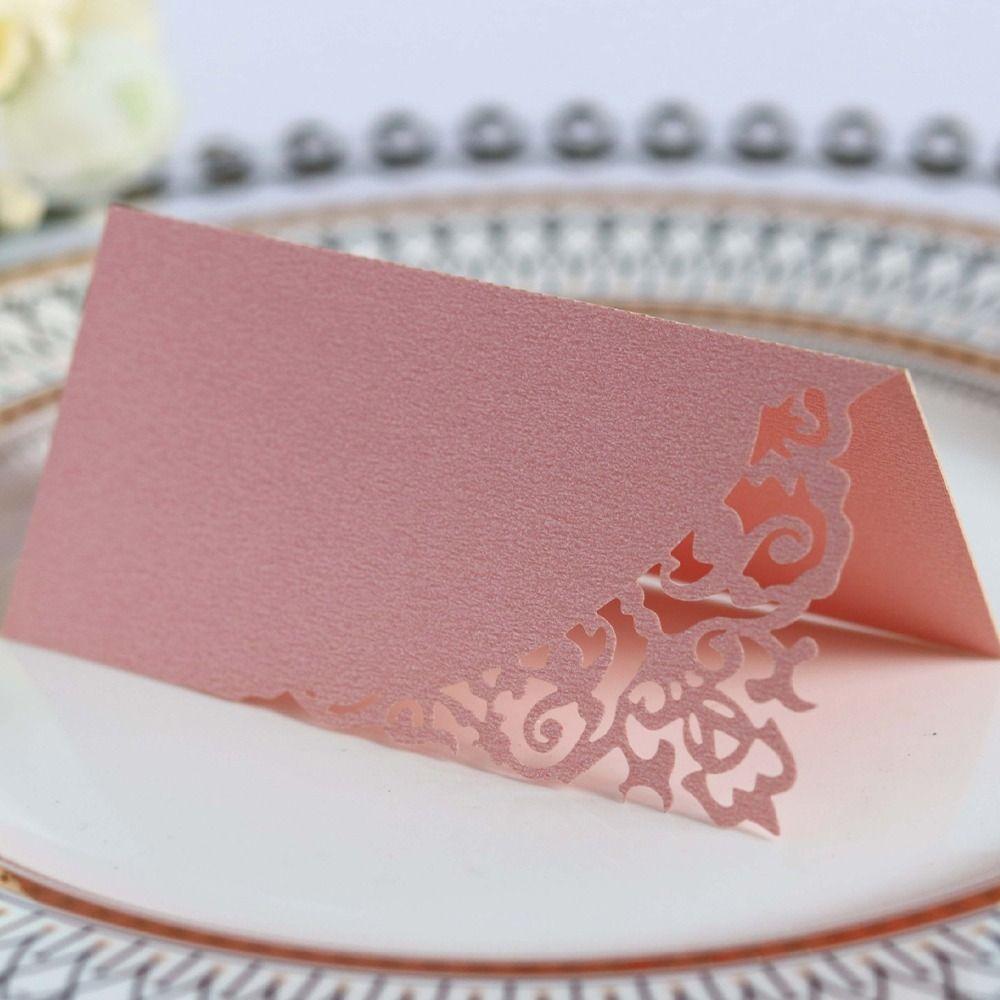 10 шт. Свадебные настольные карточки с лазерной резкой, пустые бумажные карточки с номером и именем, складные, элегантные карточки с номером места, для банкетных столов
