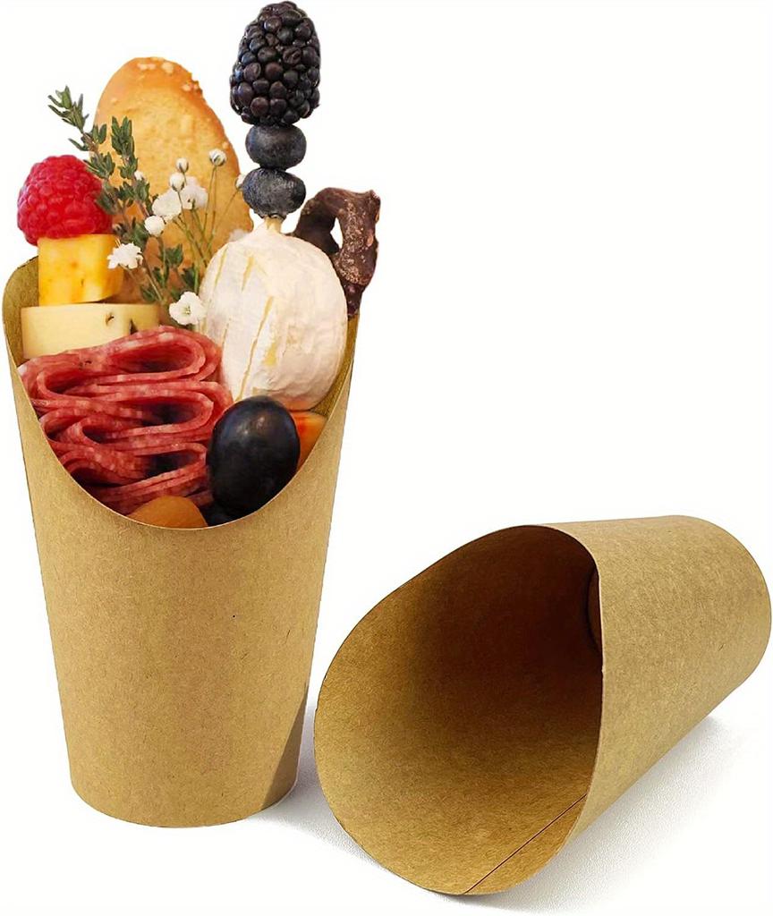 50pcs Multi-Use Disposable Paper Cups Eco-Friendly, Sturdy Design for Snacks, Desserts Parties Ideal for French Fries, Cupcakes