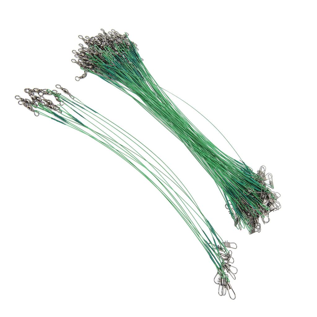 100 шт. Рыболовные вертлюжки с застежкой, антикоррозийные, из жесткой стальной проволоки, для морской воды, 20 см 7,9 дюйма