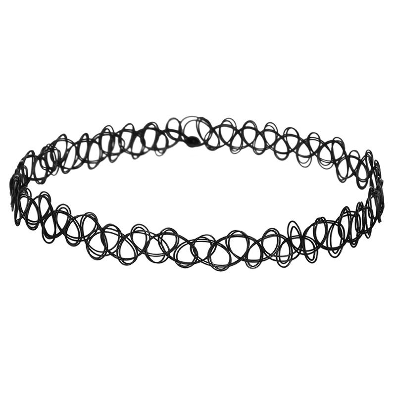 Ожерелье-чокер из эластичного бархата, классическое готическое кружевное ожерелье с татуировками