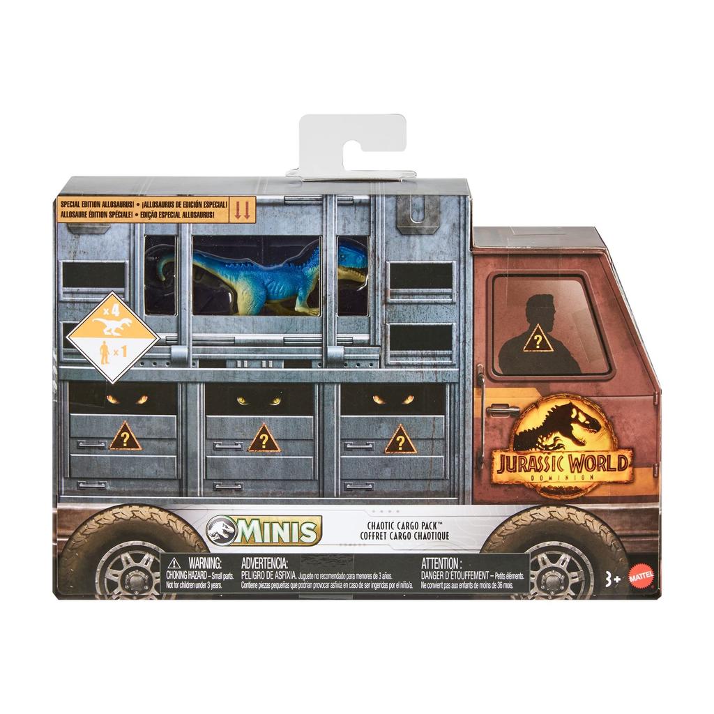 Mattel Jurassic World New Dominators Minifigure Limited Edition 4 Dinosaurs 1 Human Figure 5 Minifigures Total GWP71 Multi-Pack (Includes Allosaurus)