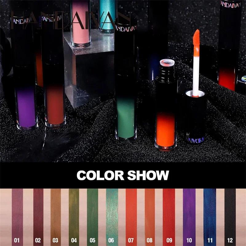 Черная, зеленая, фиолетовая помада для макияжа губ на Рождество, Хэллоуин, оттенок, увлажняющая водостойкая матовая помада, водостойкий пигмент для губ