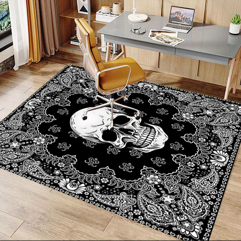 1PC Skull Paisley Extra Large Non Slip Floor carpet, Office, family, bedroom Large Area Rug Indoor Rugs, Vibrant Colors